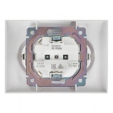 Розетка 2-я с заземлением в сборе ИЭК SKANDY SK-R08W 16А арктический белый