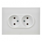 Розетка 2-я без заземления в сборе ИЭК SKANDY SK-R10W 10А арктический белый