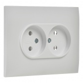 Розетка 2-я без заземления в сборе ИЭК SKANDY SK-R10W 10А арктический белый