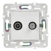 Розетка двойная TV+SAT ИЭК SKANDY SK-A13W арктический белый