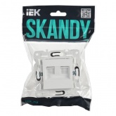 Розетка компьютерная 2-ая RJ45 кат.5E ИЭК SKANDY SK-K03W арктический белый