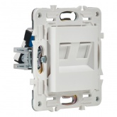 Розетка компьютерная 2-ая RJ45 кат.5E ИЭК SKANDY SK-K03W арктический белый