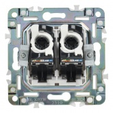 Розетка компьютерная 2-ая RJ45 кат.5E ИЭК SKANDY SK-K03W арктический белый