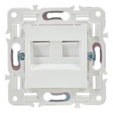 Розетка компьютерная 2-ая RJ45 кат.5E ИЭК SKANDY SK-K03W арктический белый