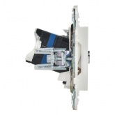 Розетка двойная TV+RJ45 кат.6E ИЭК SKANDY SK-A15W арктический белый