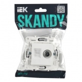 Розетка двойная TV+RJ45 кат.6E ИЭК SKANDY SK-A15W арктический белый