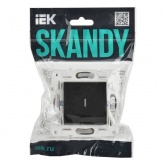 Выключатель одноклавишный с индикацией ИЭК SKANDY SK-V07Bl 10А черный