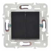 Выключатель двухклавишный ИЭК SKANDY SK-V04Bl 10А черный