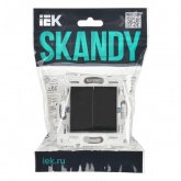 Переключатель двухклавишный ИЭК SKANDY SK-V05Bl 10А черный