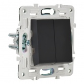 Переключатель двухклавишный ИЭК SKANDY SK-V05Bl 10А черный