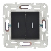 Переключатель двухклавишный с индикацией ИЭК SKANDY SK-V10Bl 10А черный