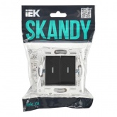 Переключатель двухклавишный с индикацией ИЭК SKANDY SK-V10Bl 10А черный