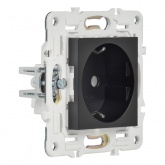 Розетка с заземлением ИЭК SKANDY SK-R05Bl 16А черный