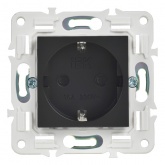 Розетка с заземлением ИЭК SKANDY SK-R06Bl 16А шторки автозажим черный