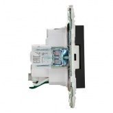 Розетка с заземлением ИЭК SKANDY SK-R06Bl 16А шторки автозажим черный