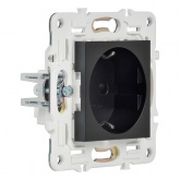 Розетка с заземлением ИЭК SKANDY SK-R06Bl 16А шторки автозажим черный