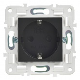 Розетка с заземлением ИЭК SKANDY SK-R04Bl 16А шторки черный