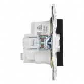 Розетка с заземлением ИЭК SKANDY SK-R04Bl 16А шторки черный