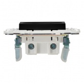 Розетка без заземления ИЭК SKANDY SK-R01Bl 10А шторки черный