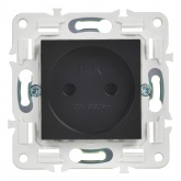 Розетка без заземления ИЭК SKANDY SK-R01Bl 10А шторки черный