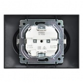 Розетка 2-я с заземлением в сборе ИЭК SKANDY SK-R08Bl 16А черный