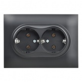 Розетка 2-я с заземлением в сборе ИЭК SKANDY SK-R08Bl 16А черный