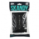 Розетка 2-я с заземлением в сборе ИЭК SKANDY SK-R07Bl 16А шторки черный