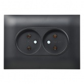 Розетка 2-я без заземления в сборе ИЭК SKANDY SK-R10Bl 10А черный