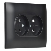 Розетка 2-я без заземления в сборе ИЭК SKANDY SK-R10Bl 10А черный