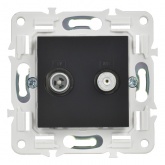 Розетка двойная TV+SAT ИЭК SKANDY SK-A13Bl черный