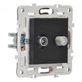 Розетка двойная TV+SAT ИЭК SKANDY SK-A13Bl черный