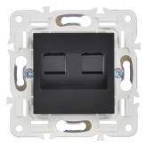 Розетка компьютерная 2-ая RJ45 кат.5E ИЭК SKANDY SK-K03Bl черный