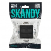 Розетка компьютерная 2-ая RJ45 кат.5E ИЭК SKANDY SK-K03Bl черный
