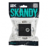 Розетка двойная TV+RJ45 кат.6E ИЭК SKANDY SK-A15Bl черный