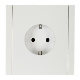 Розетка с заземлением ИЭК FORTE&PIANO 16А FP213 шторки автозажим белый