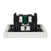 Розетка с заземлением ИЭК FORTE&PIANO 16А FP213 шторки автозажим белый