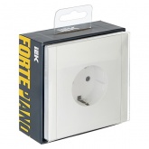 Розетка с заземлением ИЭК FORTE&PIANO 16А FP215 шторки белый