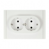 Розетка 2-я с заземлением в сборе ИЭК FORTE&PIANO FP224 16А автозажим белый