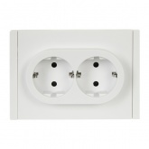 Розетка 2-я с заземлением в сборе ИЭК FORTE&PIANO FP223 16А шторки автозажим белый