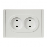 Розетка 2-я без заземления в сборе ИЭК FORTE&PIANO FP225 10А шторки автозажим белый