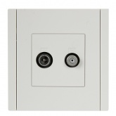 Розетка двойная TV+SAT ИЭК FORTE&PIANO FP238 белый