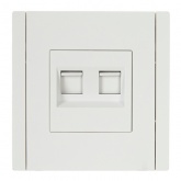 Розетка компьютерная 2-ая RJ45 кат.5E ИЭК FORTE&PIANO FP233 белый