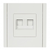 Розетка компьютерная 2-ая RJ45 кат.6 ИЭК FORTE&PIANO FP234 белый