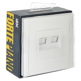 Розетка двойная RJ11+RJ45 кат.5E ИЭК FORTE&PIANO FP235 белый