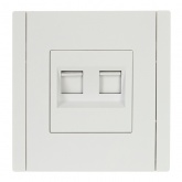 Розетка двойная RJ11+RJ45 кат.5E ИЭК FORTE&PIANO FP235 белый