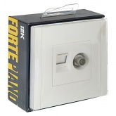 Розетка двойная TV+RJ45 кат.6 ИЭК FORTE&PIANO FP237 белый