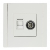 Розетка двойная TV+RJ45 кат.6 ИЭК FORTE&PIANO FP237 белый