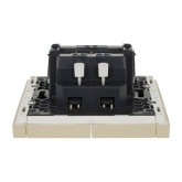 Переключатель двухклавишный с индикацией ИЭК FORTE&PIANO FP408 10А ваниль