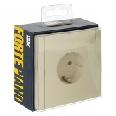 Розетка с заземлением ИЭК FORTE&PIANO 16А FP413 шторки автозажим ваниль