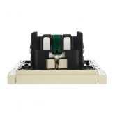 Розетка с заземлением ИЭК FORTE&PIANO 16А FP413 шторки автозажим ваниль